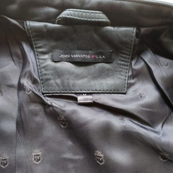 JOHN VARVATOS STAR USA BAND COLLAR LEATHER JACKET - Picture 4 of 10